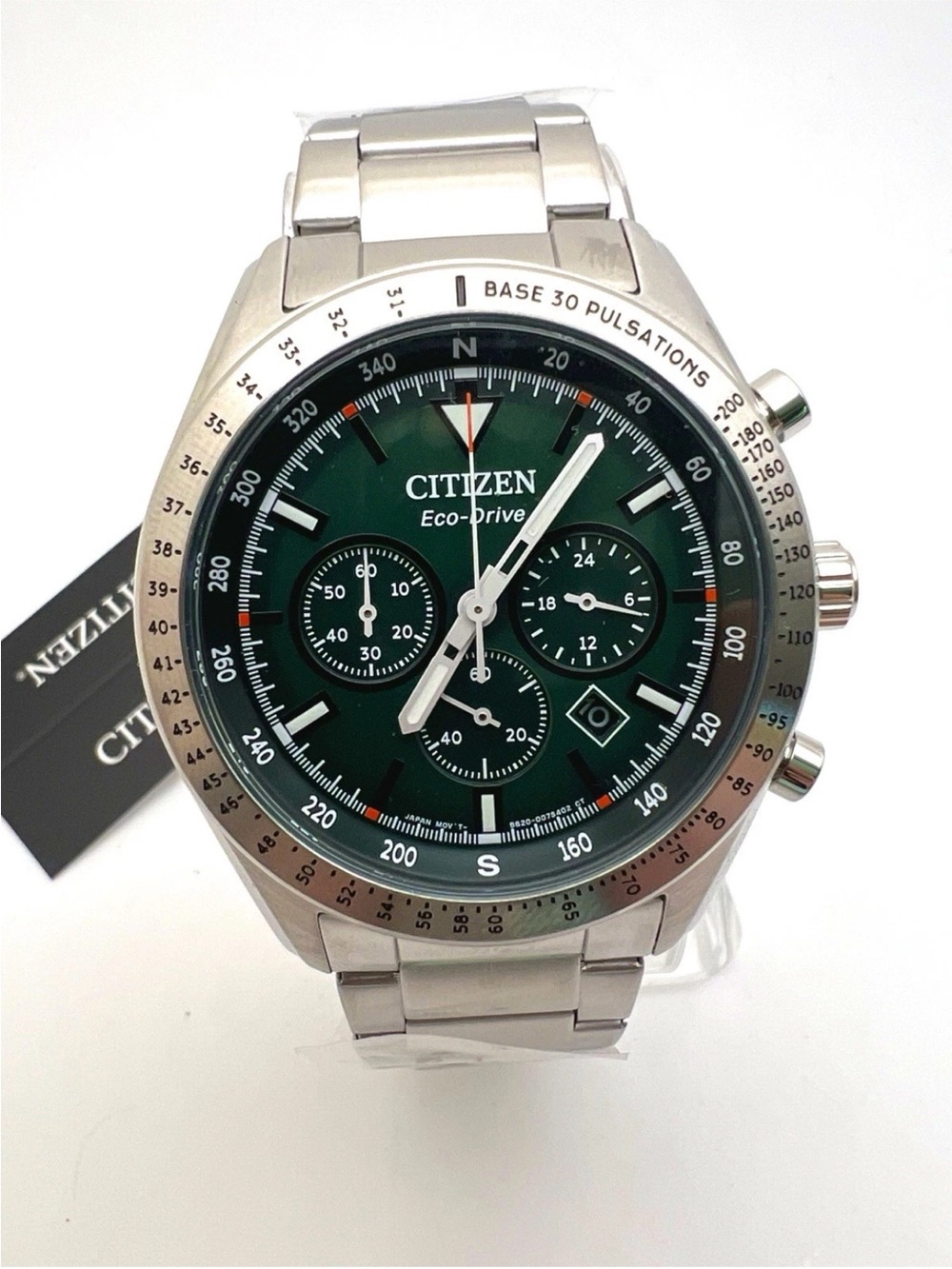 Citizen Eco-Drive Chronograph Green/Silver Stainless Steel Watch